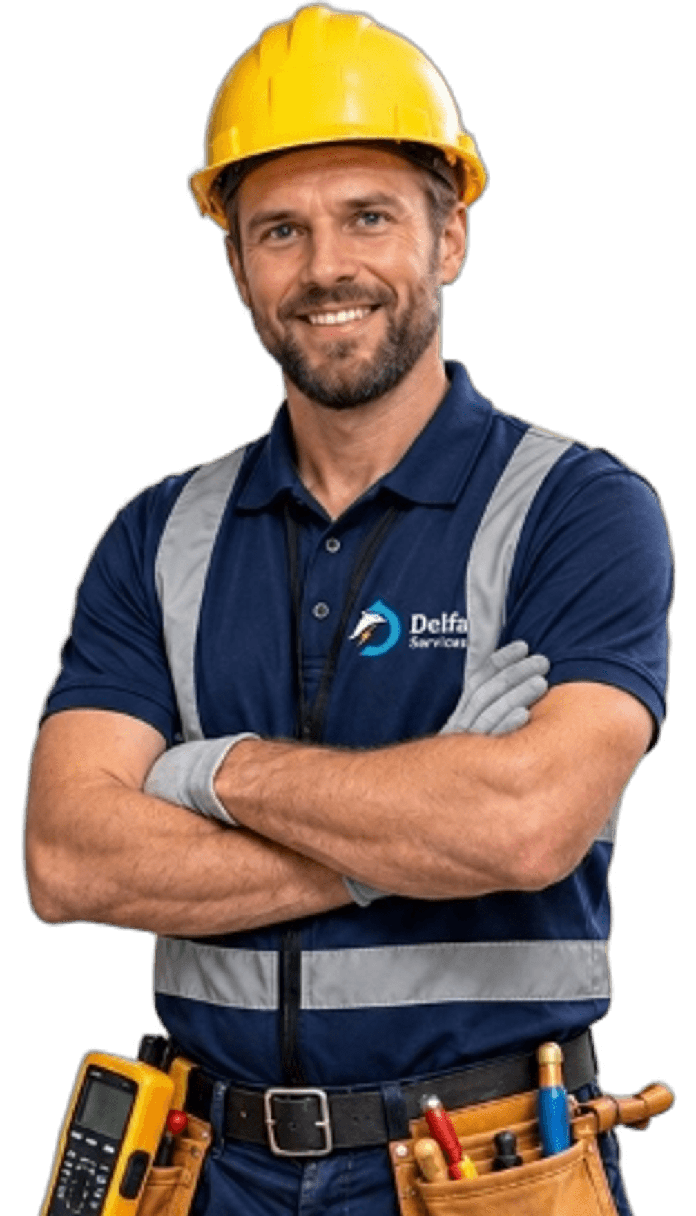 Électricien Delfa, bras croisés